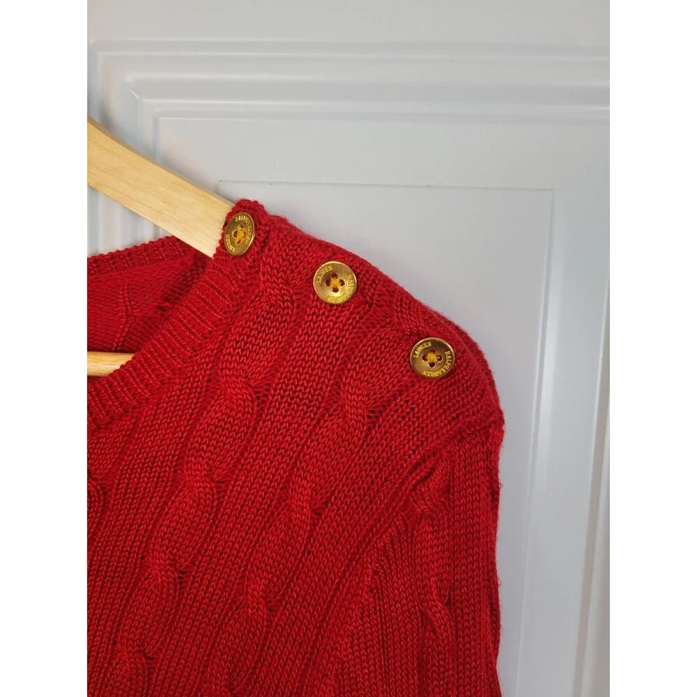 Lauren Ralph Lauren Cable Knit Cotton Blend Sweater Size XL